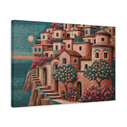 Tableau en Mosaïque Amalfi Ocre - Rivage de Tesselles - intégration loft industriel