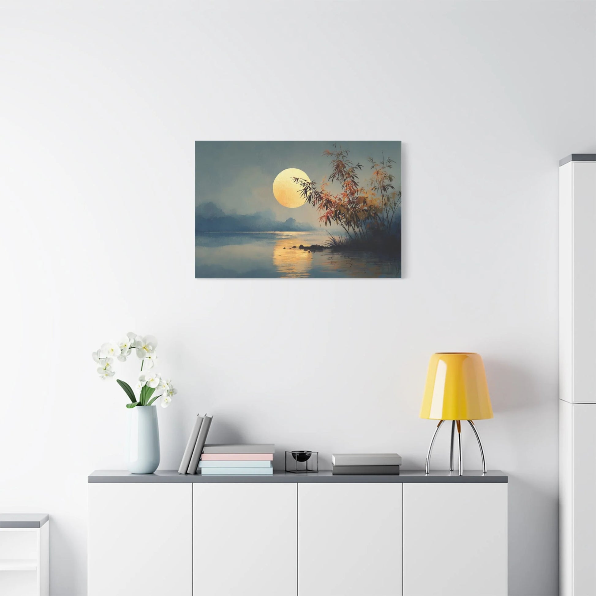 Tableau Tableau lune zen ambiance japandi