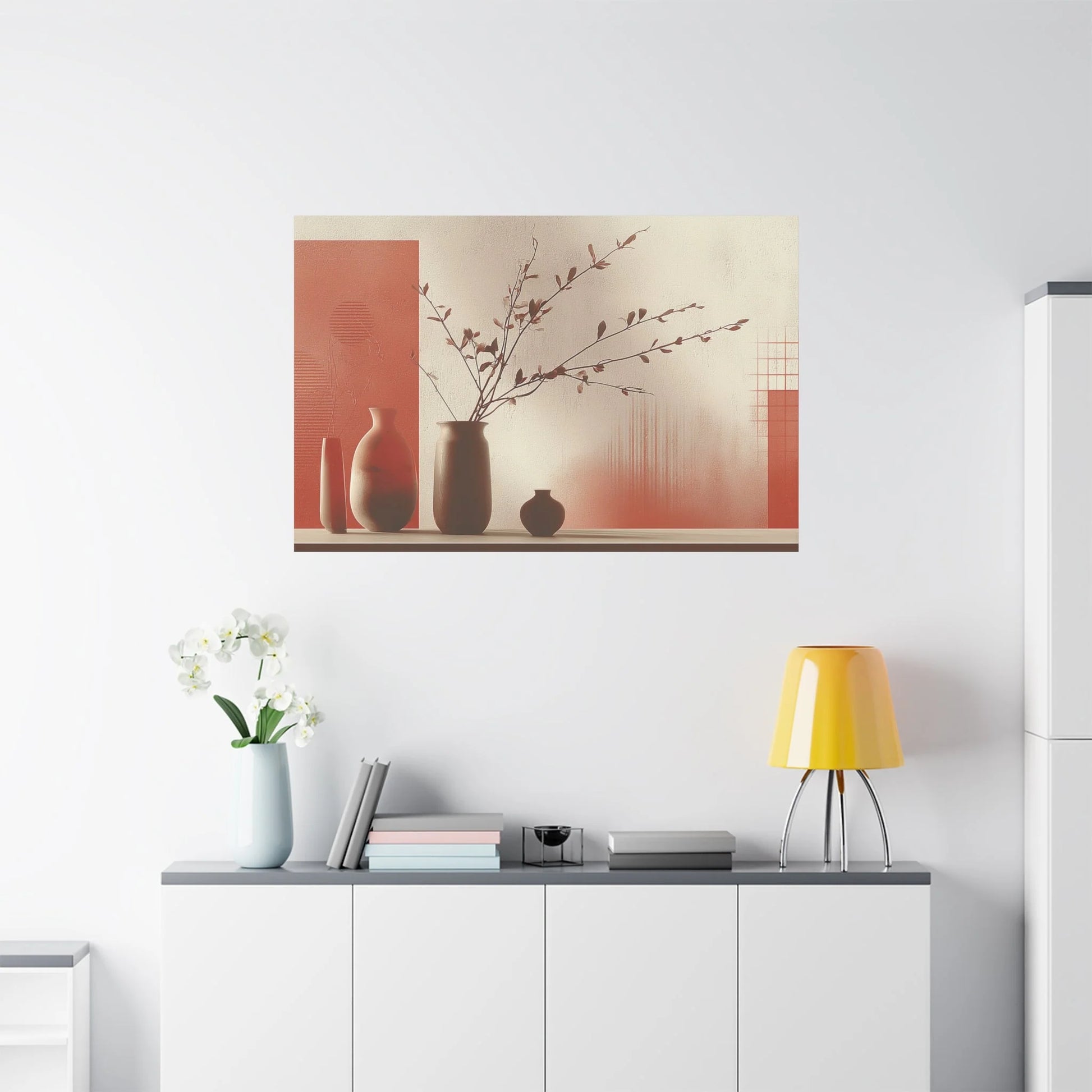 Tableau décoration murale terracotta — nature morte format horizontal