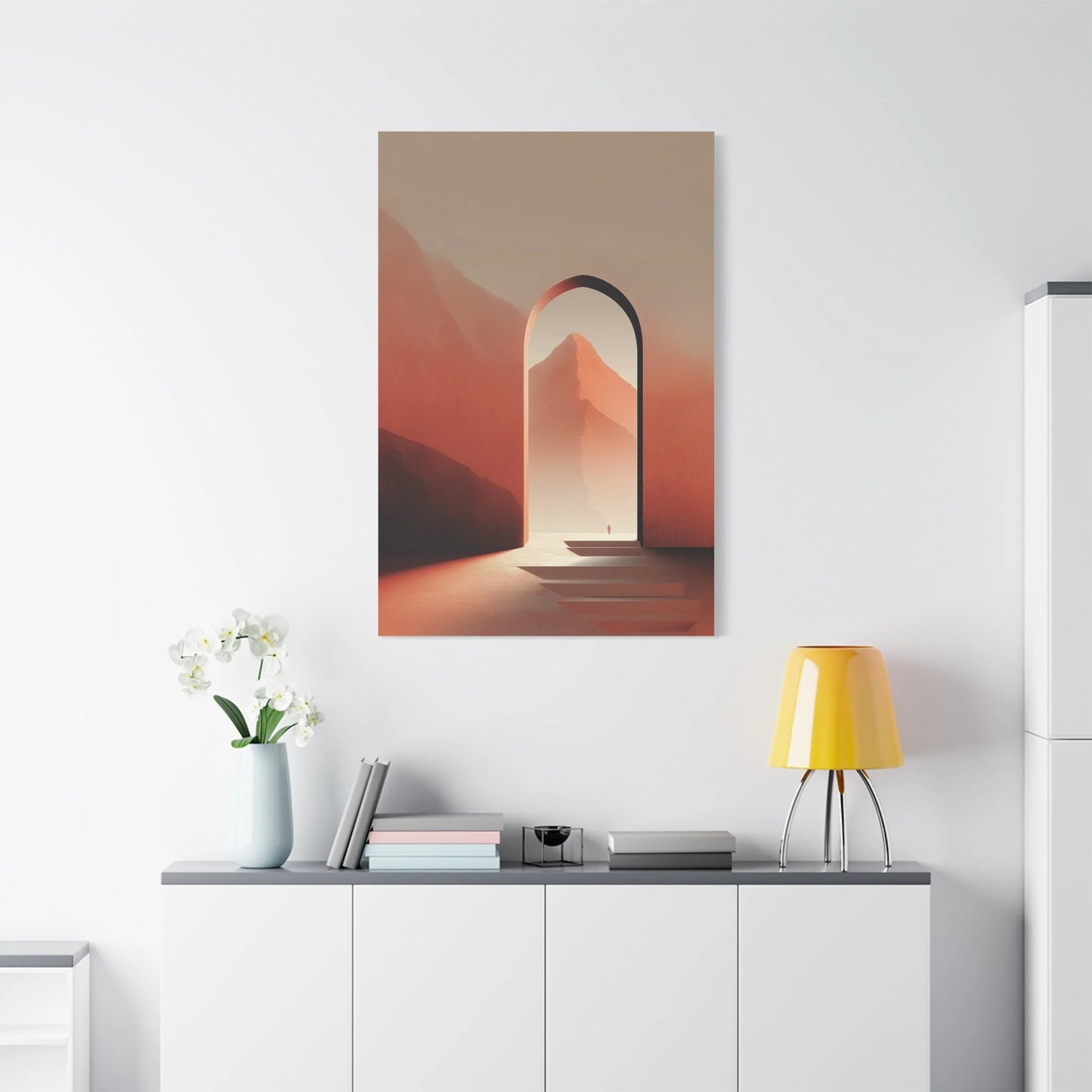 Décoration murale terracotta — voûte ouvrant sur l horizon, format vertical