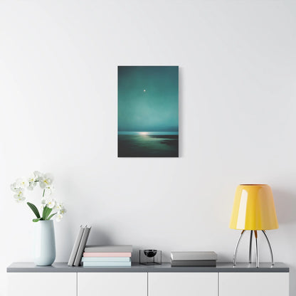 Tableau Clair de lune vert sauge ambiance japandi