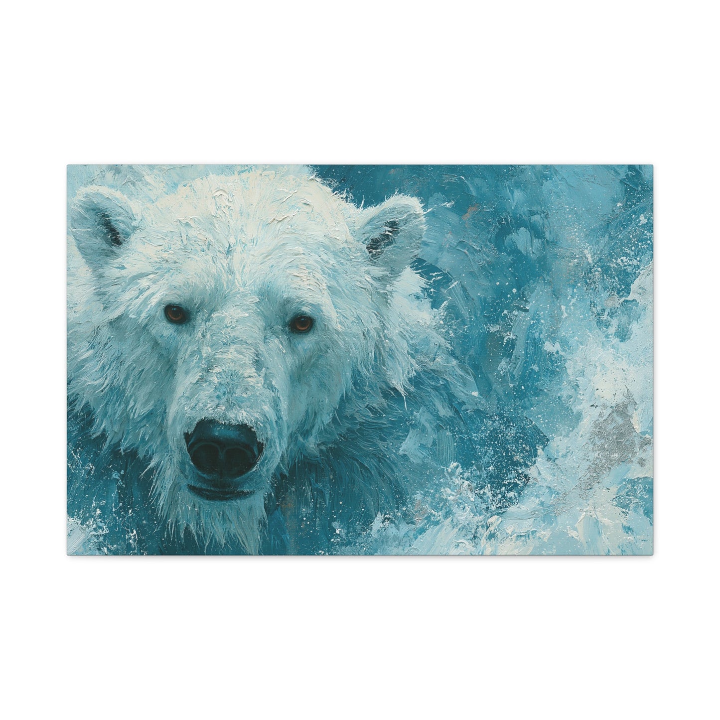 Tableau Ours Polaire Abstrait - Glace Fragmentée - format L