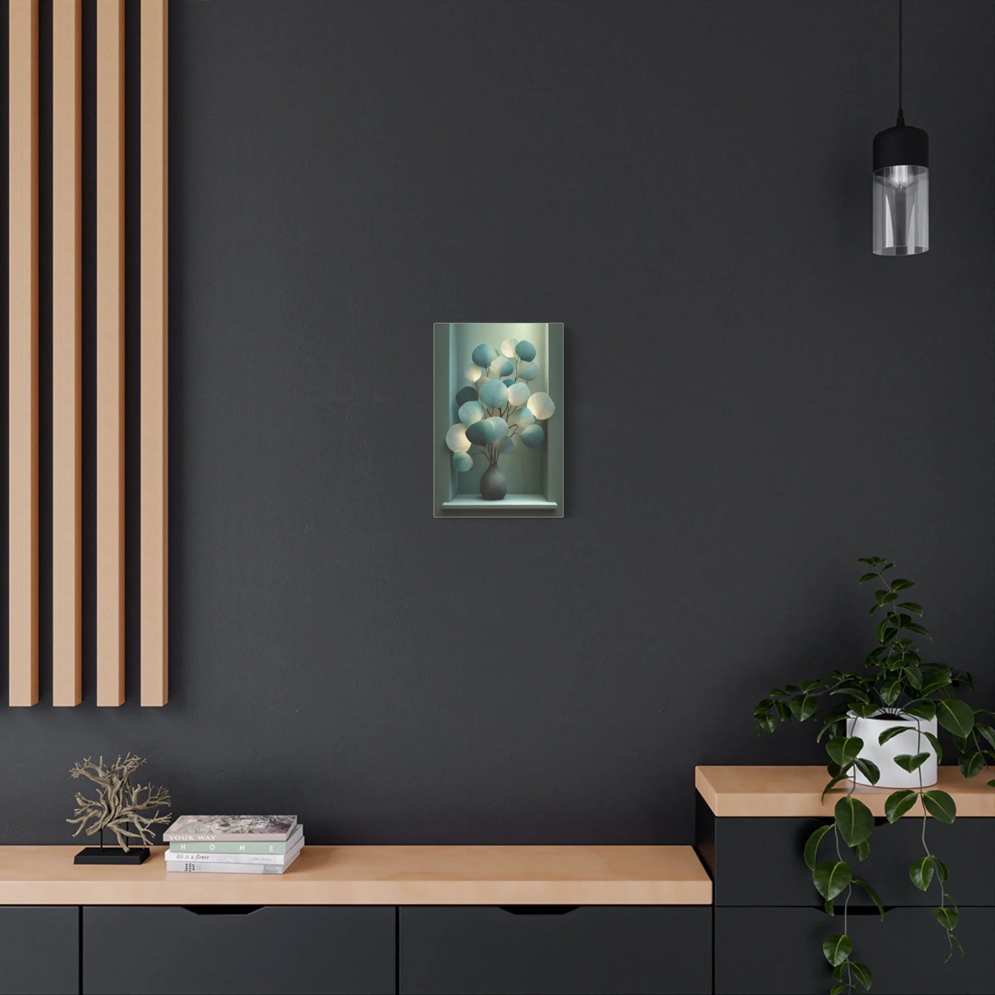 Tableau Eucalyptus vert sauge salon méditatif