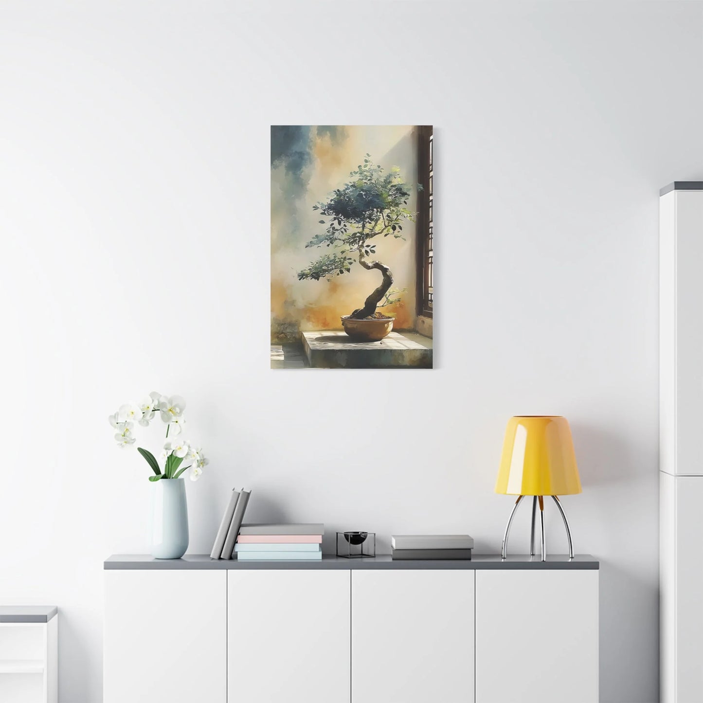 Tableau Tableau bonsaï zen ambiance scandinave épurée