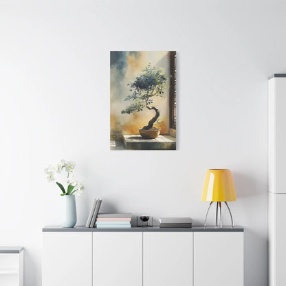 Tableau Tableau bonsaï zen ambiance scandinave épurée