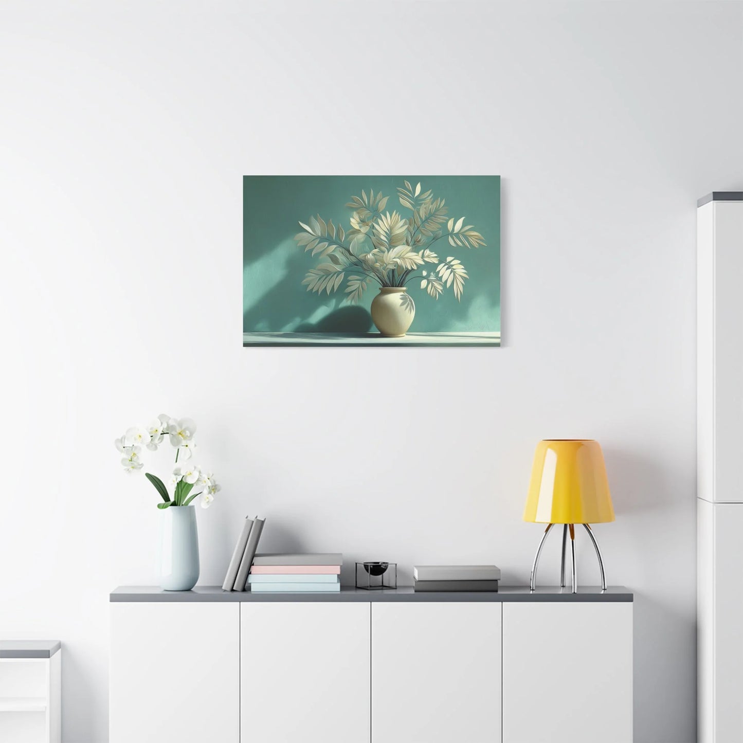 Tableau Tableau vert sauge clair ambiance familiale