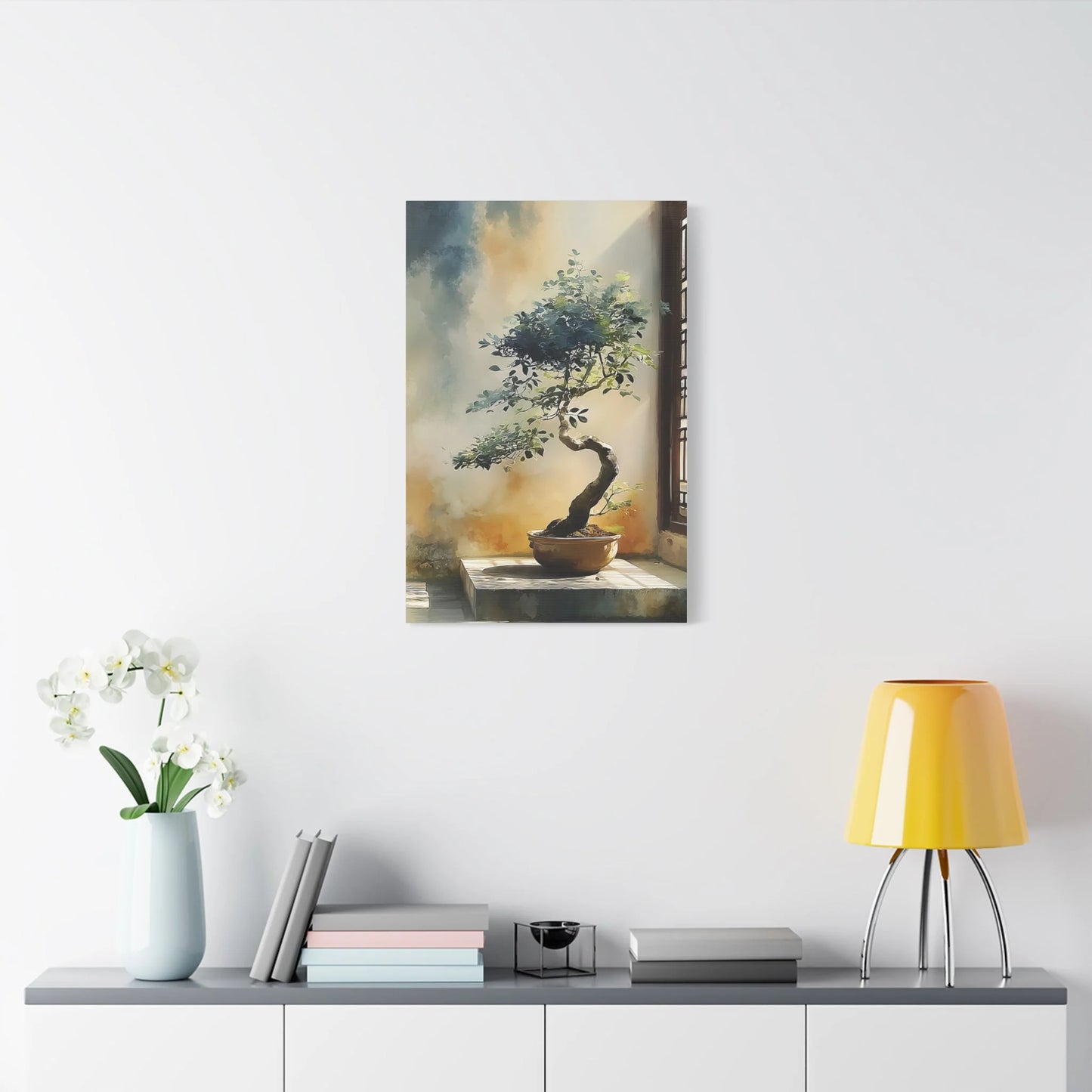 Tableau Bonsaï zen format vertical alcôve