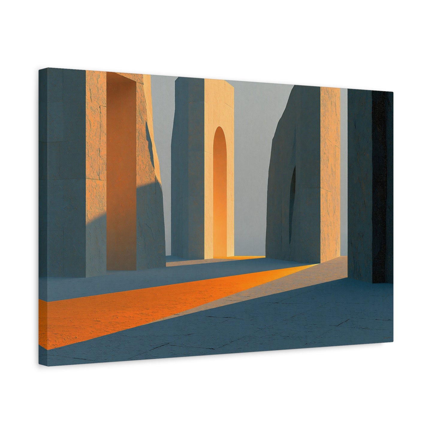 Grand Tableau Beige Or Portique Soleil