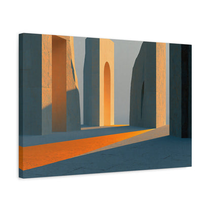 Grand Tableau Beige Or Portique Soleil