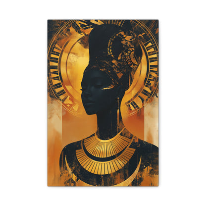 Tableau Femme Noire Dorée Wax - format S - Art Virtuoso