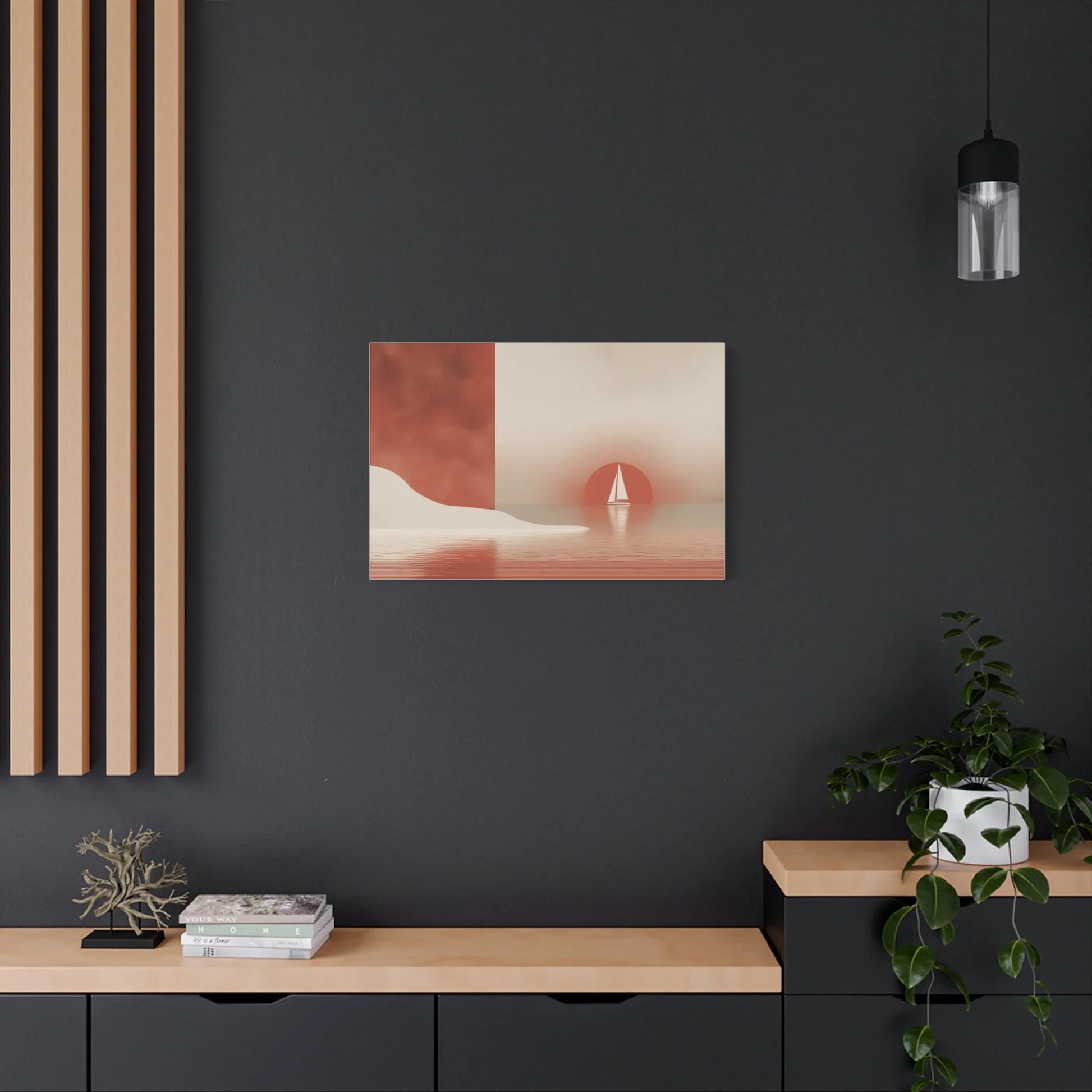 Tableau décoration chambre terracotta — tableau marine évocateur