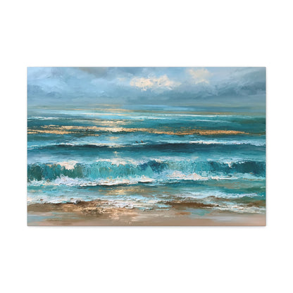 Mer abstraite en bandes bleu sable et ecume blanche - Art Virtuoso - vue 3/20