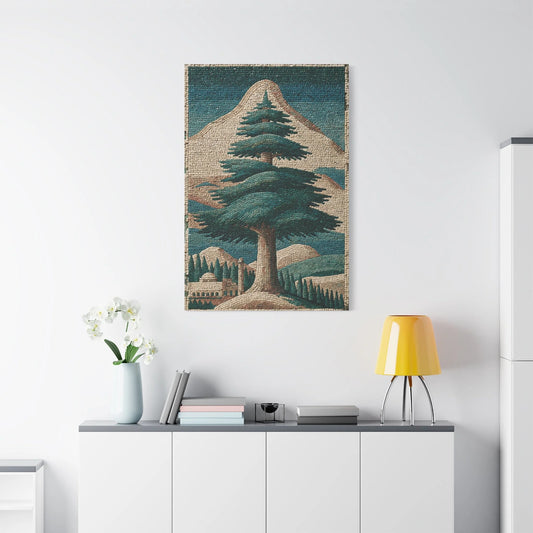 Tableau en Mosaïque Cèdres du Liban - Montagne Byzantine - vue mur grande hauteur