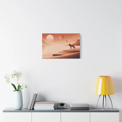 Tableau Loup Terracotta - Crépuscule du Désert - ambiance chambre adulte