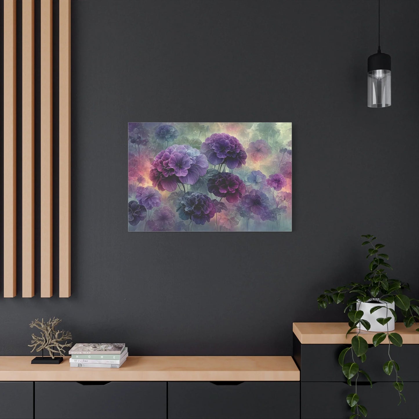 Tableau Hortensias atmosphère nature morte hollandaise