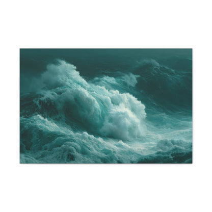 Vague monumentale bleue avec grand mur d ecume blanche - Art Virtuoso - vue 3/20