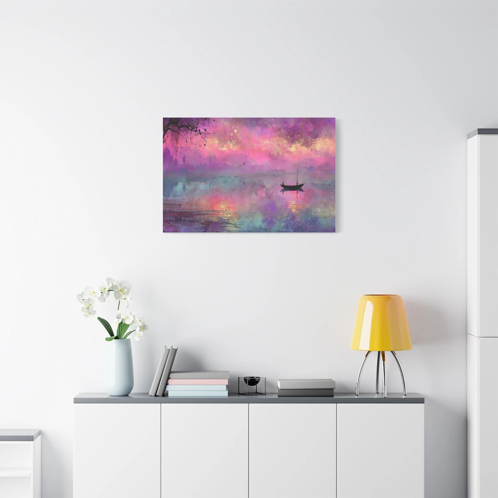 Tableau Tableau crépuscule ambiance romantique apaisée