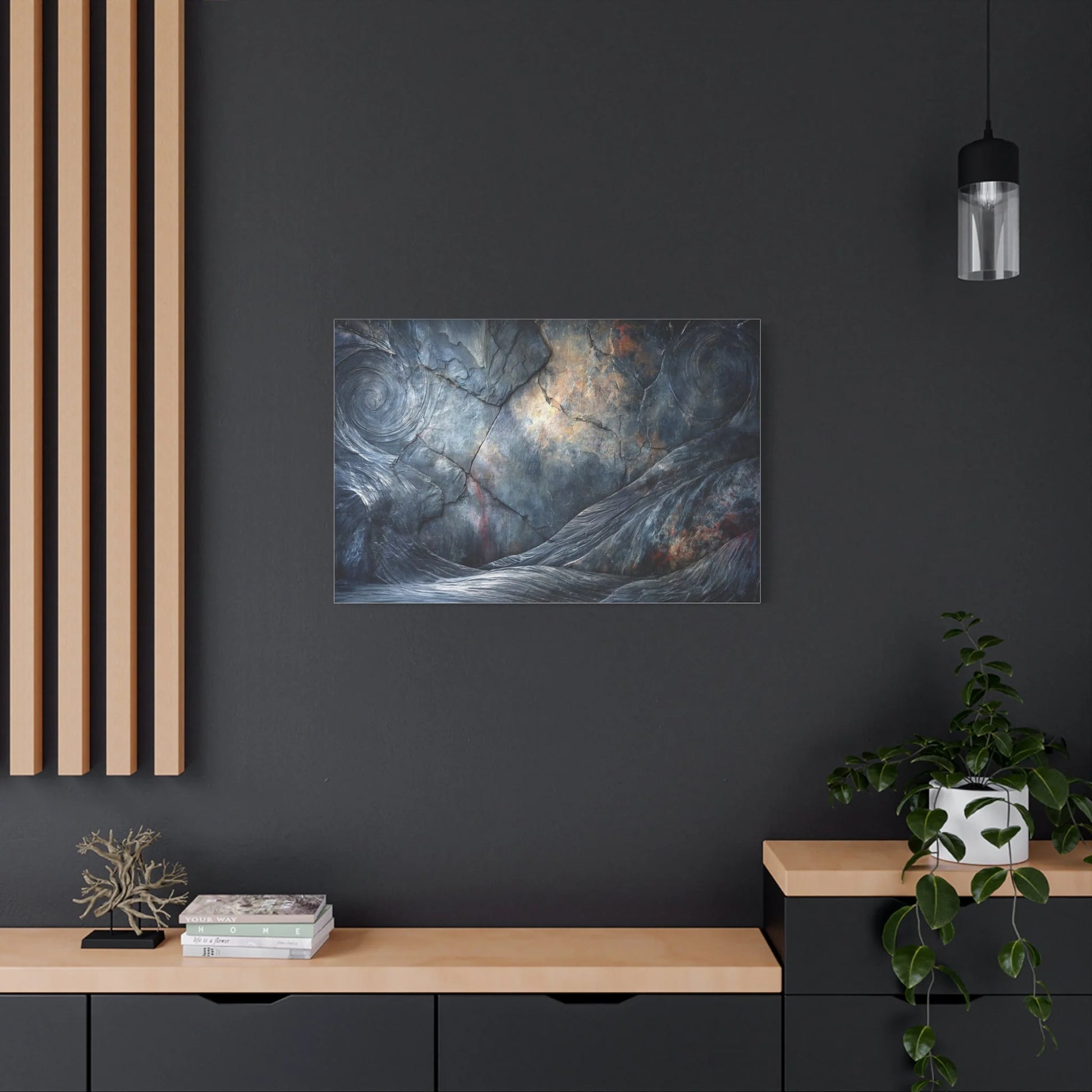 Tableau Pierre volcanique atmosphère tellurique