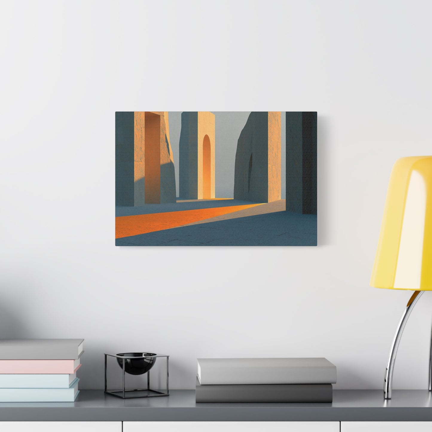 Grand Tableau Beige Or Portique Soleil