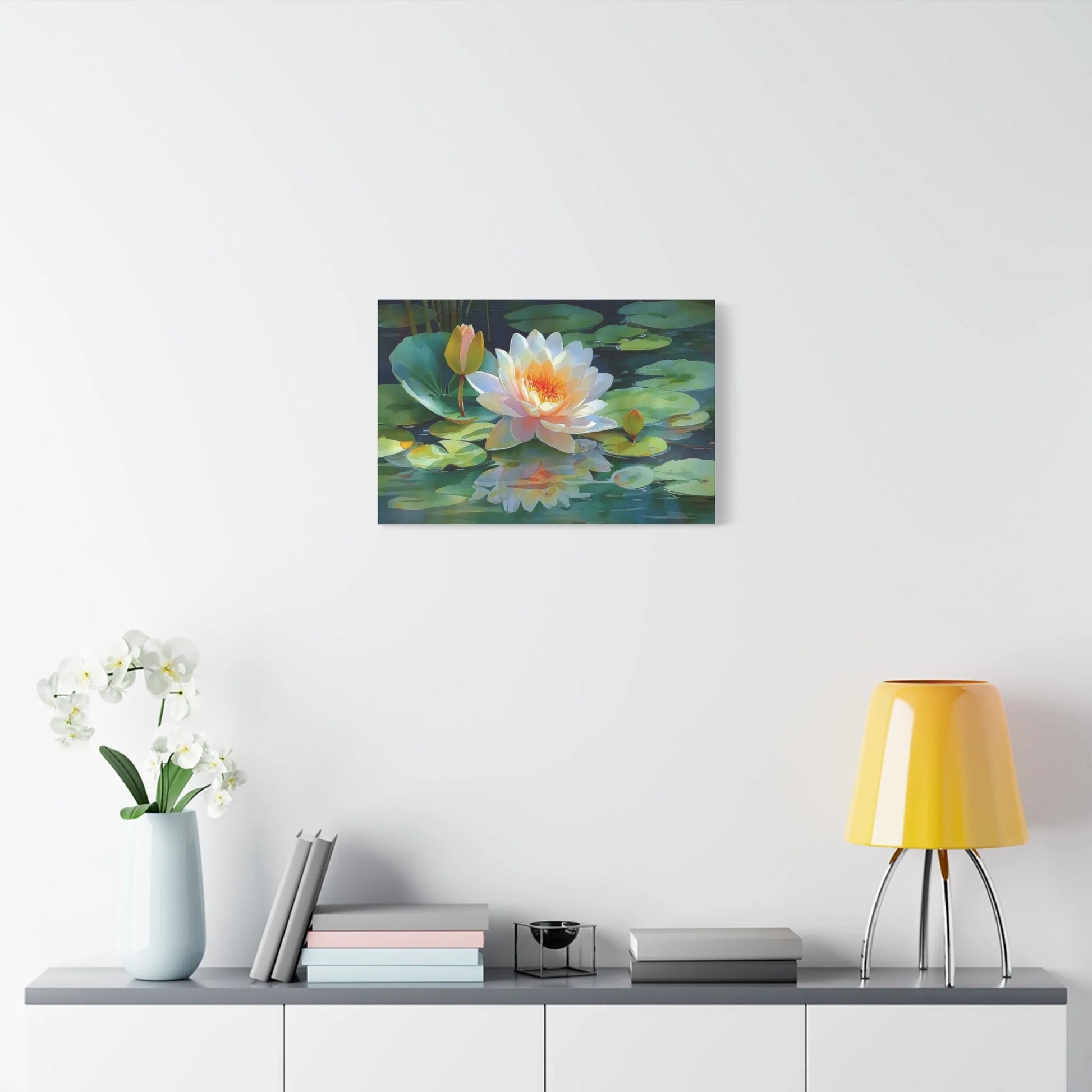 Tableau Lotus esprit peinture botanique orientale