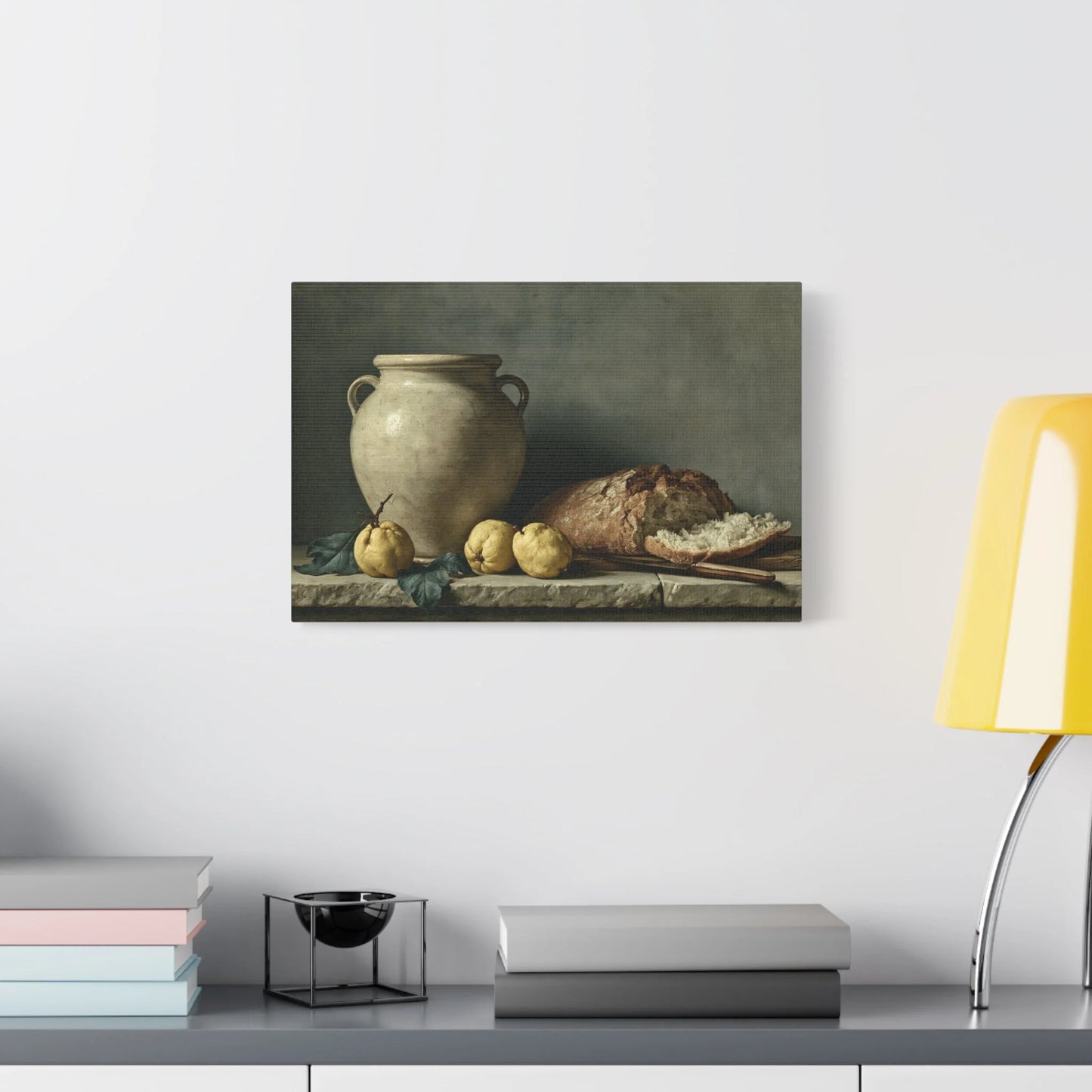 Tableau Nature Morte Espagnole - Table Ibérique - décor salon contemporain bois