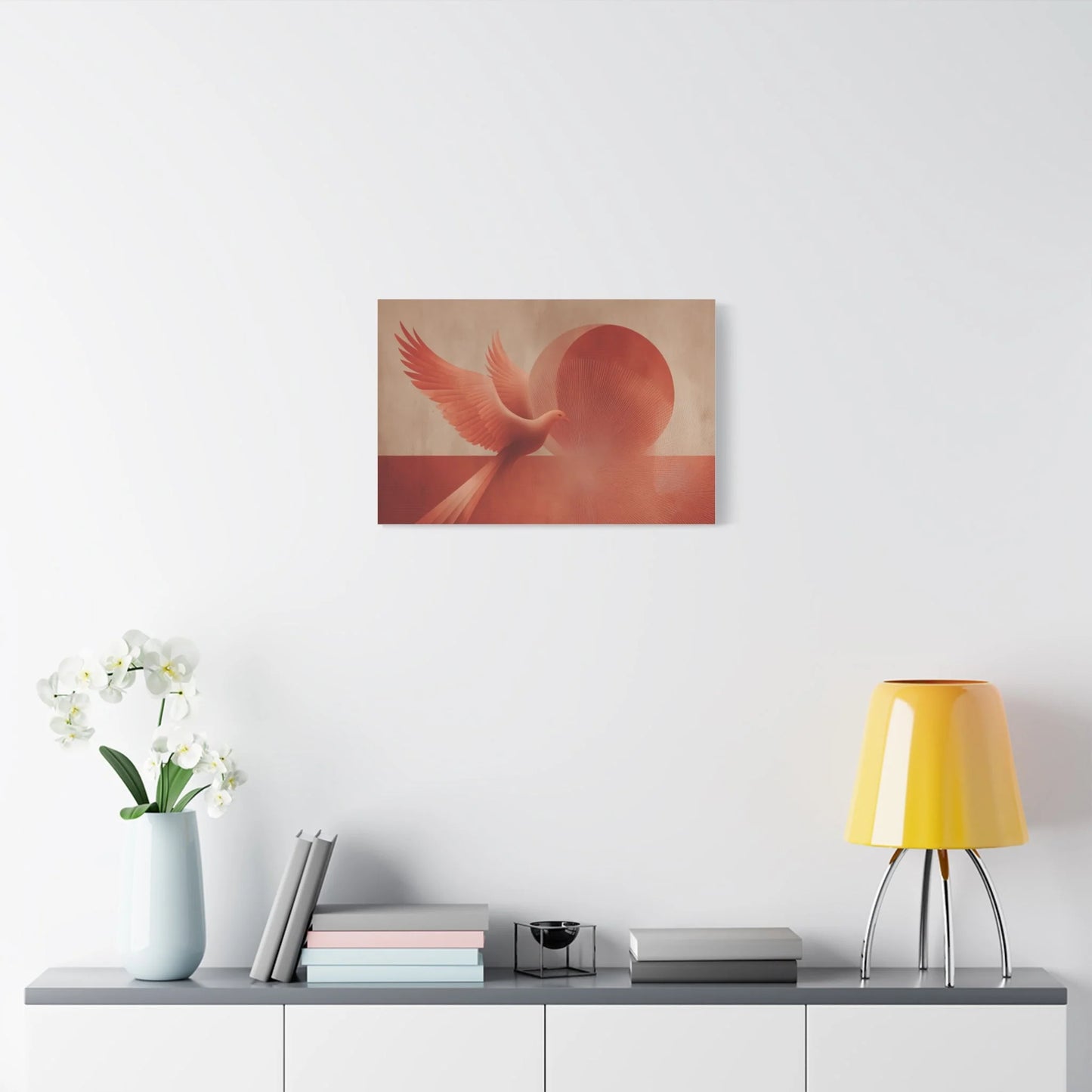 Tableau décoration murale phénix dans un salon graphique