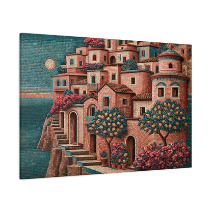 Tableau en Mosaïque Amalfi Ocre - Rivage de Tesselles - décor monumental espace ouvert