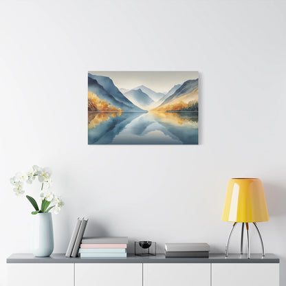 Tableau Lac montagne zen format horizontal grand pan de mur