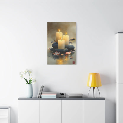 Tableau Tableau bougies zen ambiance japandi