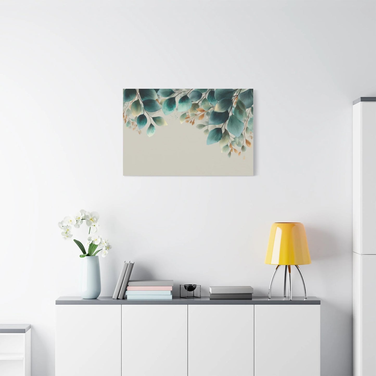 Tableau Tableau aquarelle vert sauge ambiance familiale