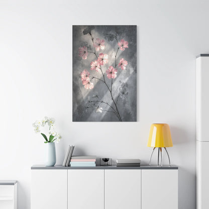 Tableau Gris rose cerisier dans un salon contemporain