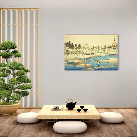 Tableau Hiroshige - Beau temps après  la neige à Massaki