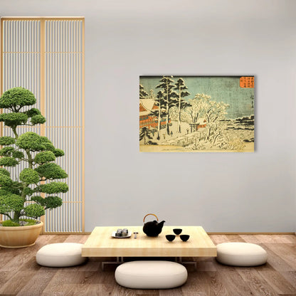 Tableau Hiroshige - Sanctuaire Kanda Myojin sous la neige