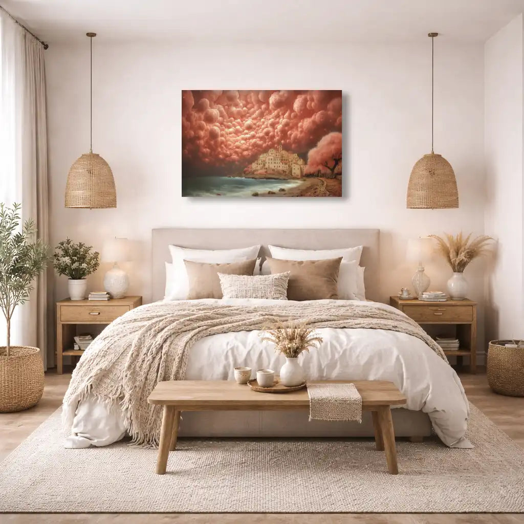 Surrealistischer Korallenhimmel – Leinwand