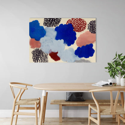 Composition nordique 2 - nuages spongieux cobalt et rose