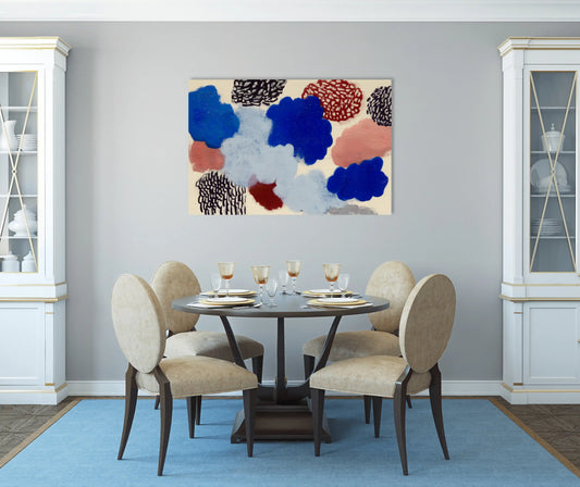 Composition nordique 2 - nuages spongieux cobalt et rose