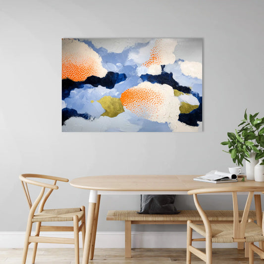 Composition Nordique 1 - nuages indigo et corail