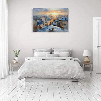 Toile Coucher de soleil a Paris