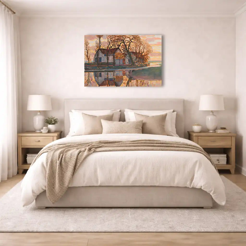 Piet Mondrian - Ferme près de Duivendrecht - Reflets d'un Crépuscule paisible