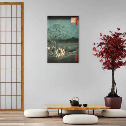 Tableau Hiroshige - Feux renards du réveillon a Oji