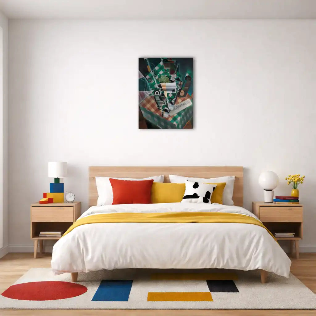 Juan Gris – Stillleben mit kariertem Tischtuch – Kunstdruck