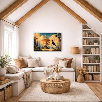 Tableau royaume surréaliste des Champignons