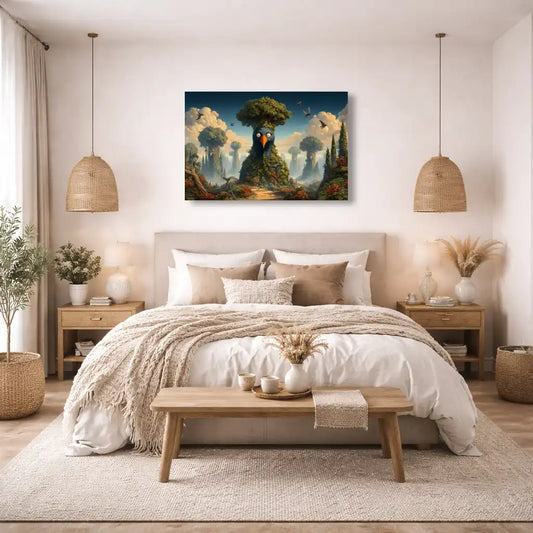 Toile surréaliste - La Forêt des Totems Oiseaux