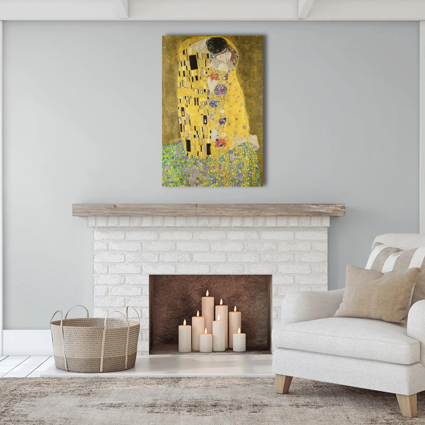 Tableau - Le Baiser de Gustav Klimt - icône dorée de l’ Art nouveau
