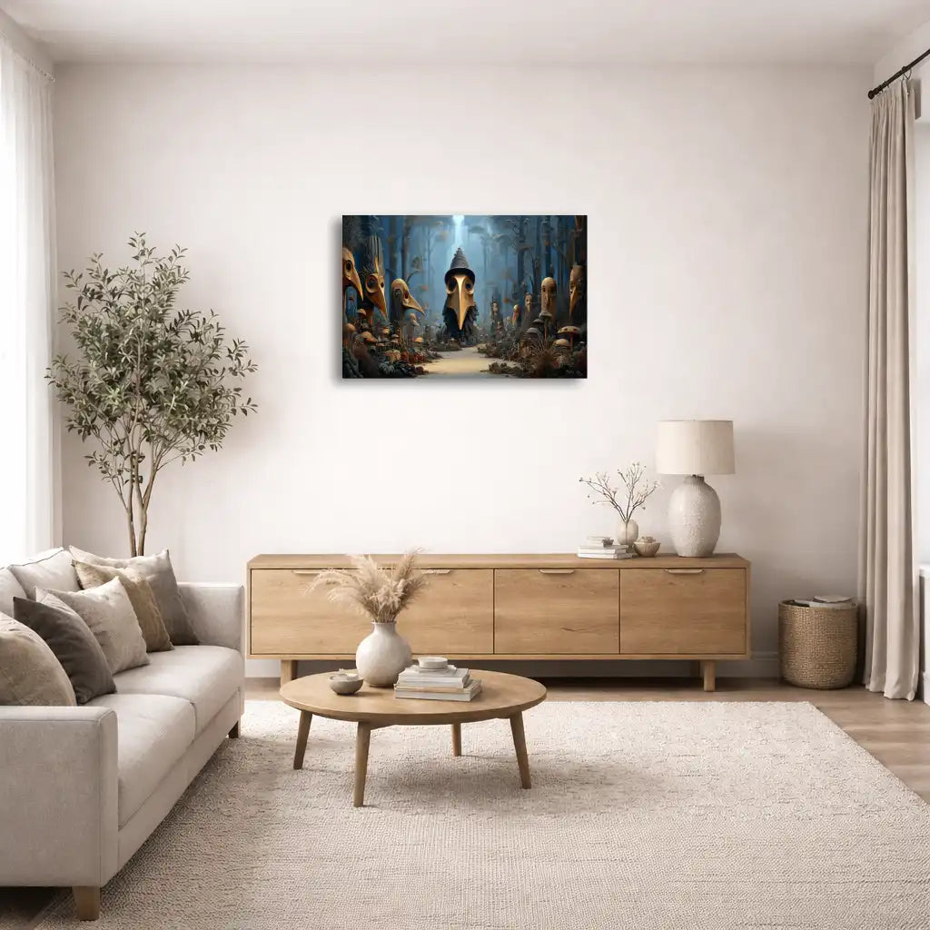 Toile surréaliste - Le conseil des masques