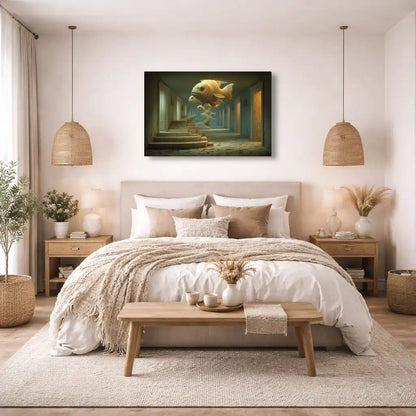 Der Korridor der surrealen Fische – Leinwand
