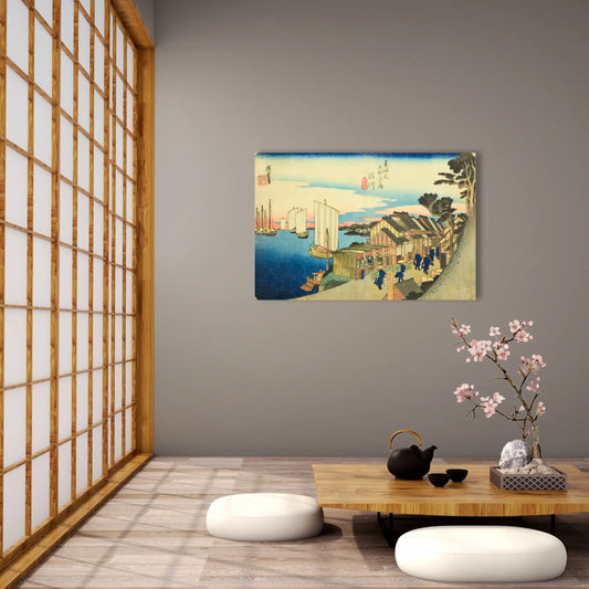 Tableau Hiroshige - Lever du soleil a Shinagawa