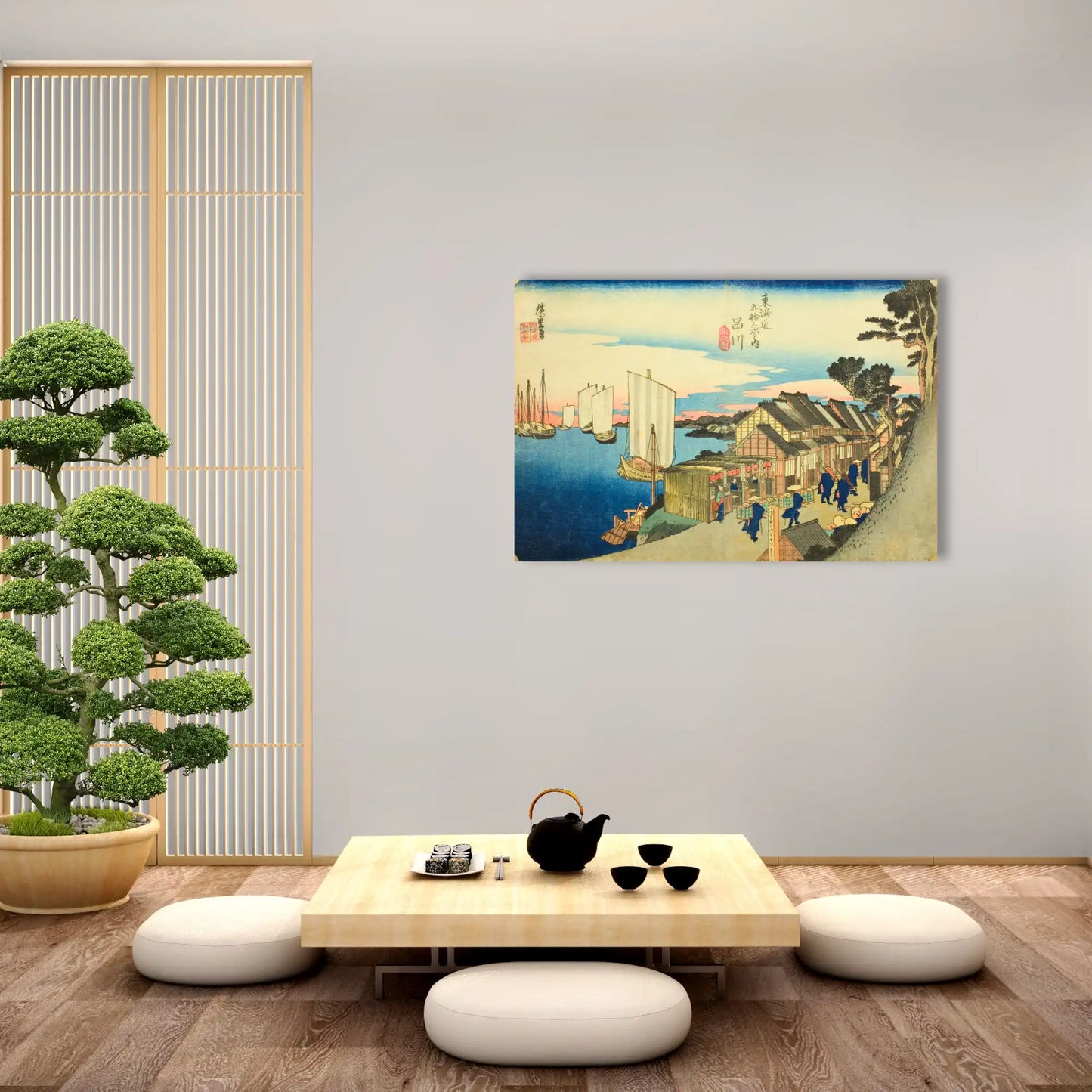 Tableau Hiroshige - Lever du soleil a Shinagawa