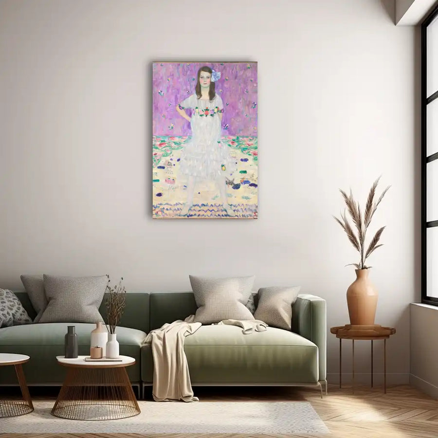 Tableau - Mada Primavesi - Klimt – portrait floral sur fond mauve