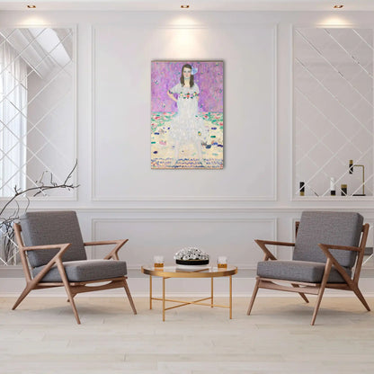 Tableau - Mada Primavesi - Klimt – portrait floral sur fond mauve